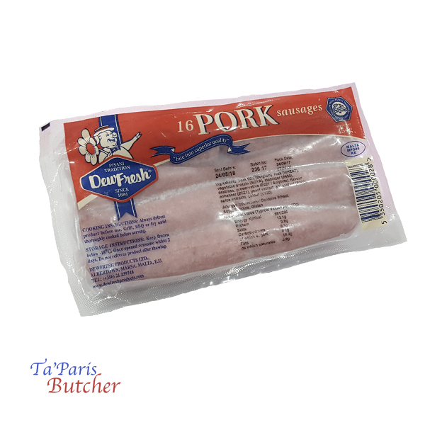 Pork sausages Dew fresh taparis butcher malta online shop